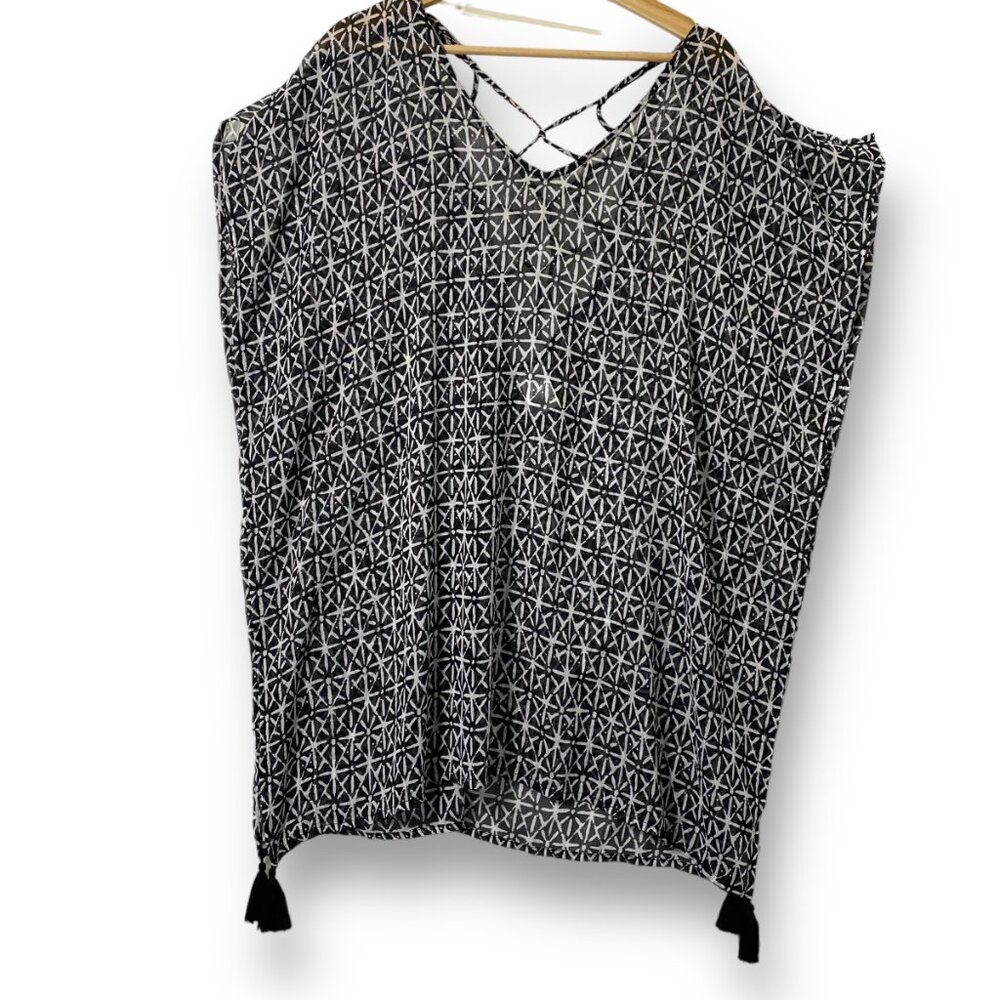 Kona Sol Sheer Swim Beach Cover‎ Up Sz L